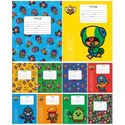 Brawl Stars. Тетрадь школьная, линейка, 12 л.